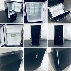 ID:rg220934 エディオン 冷蔵庫 一人暮らし 中古 2019年製 2ドア 149L ブラック ファン式 右開き ANG-RE151-A1  【リユース品：状態B】【送料無料】【設置費用無料】の画像