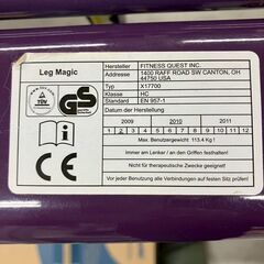 【Leg Magic】レッグマジック パープル 運動器具 ダイエット 室内 X17700 エクササイズ用品 ショップジャパン A0218の画像
