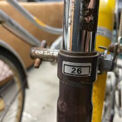 自転車　No.408　ブラウン/イエロー　26インチ　※ライト故障　【リサイクルショップどりーむ天保山】の画像