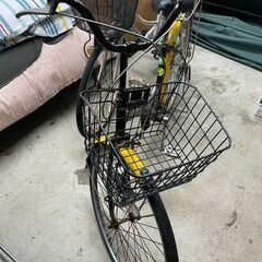 自転車　No.408　ブラウン/イエロー　26インチ　※ライト故障　【リサイクルショップどりーむ天保山】の画像