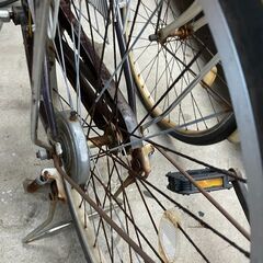 自転車　No.408　ブラウン/イエロー　26インチ　※ライト故障　【リサイクルショップどりーむ天保山】の画像