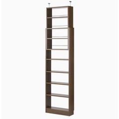 ぼん家具 本棚 大容量 幅60 つっぱり 壁面
収納 薄型 奥行19cm 収納棚 つっぱりラック 高さ調節 地震対策 ウォールナットの画像