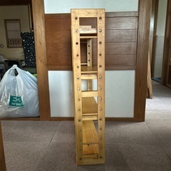  木製 オープンラック 無垢材 棚の画像