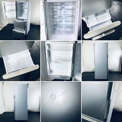 ID:rg220943 【自社配送エリア内限定】シャープ SHARP 冷蔵庫 ファミリー 中古 2018年製 3ドア 350L シルバー ファン式 両方開き SJ-W351D-S  【リユース品：状態B】【送料無料】【設置費用無料】の画像