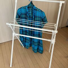 アイリスオーヤマのスタイル物干しと無印良品の洗濯干しセットの画像