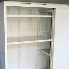 INABA イナバ物置 スチール製 物置 3段 収納庫 MAN-10E 幅177cm×奥行66cm×高さ193cm の画像