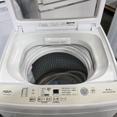 AQUA 全自動洗濯機 AQW-GV80J 8.0kg 2020年製 25h菊の画像