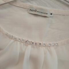 earth music＆ecology　半袖ブラウス　オフホワイト　Mの画像