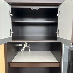 ★リユースのサカイ高崎店★TJ12536 (株)松田家具 食器棚 茶 H197.5×D52×W120 クリーニング済みの画像