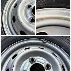 軽バン 軽トラ 溝有りスタッドレスセット スバル サンバー純正スチール　ハブ59の画像