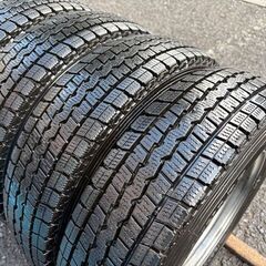 軽バン 軽トラ 溝有りスタッドレスセット スバル サンバー純正スチール　ハブ59の画像
