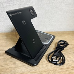 ワイヤレス充電器 ワイヤレスチャージャー スマホスタンド 急速充電 3台同時充電可能 Applewatch AirPods の画像