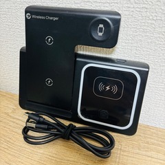 ワイヤレス充電器 ワイヤレスチャージャー スマホスタンド 急速充電 3台同時充電可能 Applewatch AirPods の画像