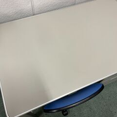 NAIKI ナイキ 事務机 片袖机 スチールデスク 椅子付 鍵無 ① 幅106cm×奥行64cm×高さ75cmの画像