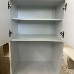 ★リユースのサカイ高崎店★TJ12541  食器棚 アイボリー H80.5×D40×W59.5 クリーニング済みの画像