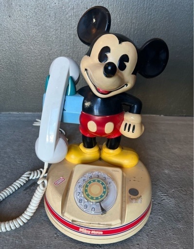 Mickey Mouse ミッキーマウス 電話機 アンティーク　ディズニー 当時物 昭和レトロ
