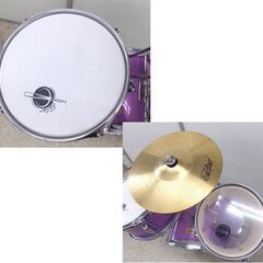 EASTAR ドラムセット 子供用 小型 椅子 紫色 イス スティック キッズドラム 音楽玩具　札幌 西野店の画像