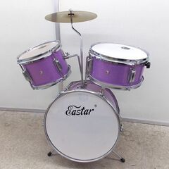 EASTAR ドラムセット 子供用 小型 椅子 紫色 イス スティック キッズドラム 音楽玩具　札幌 西野店の画像
