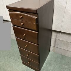 木製 6段 ミニチェスト 収納棚 洋タンス キャビネット 幅36cm×奥行46cm×高さ103cmの画像