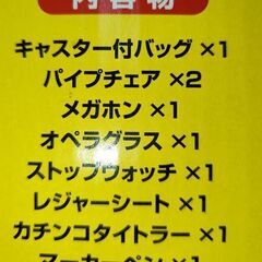 Sony Handycam「撮ってもスタミナ応援キット」です。キャスター付バックやパイプチェアなど色々なものが入っていますの画像