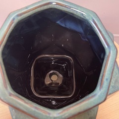 陶器鉢 植木鉢 オシャレ鉢 多面体 青緑の画像
