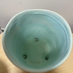陶器鉢 植木鉢 オシャレ鉢 鉢カバー ハイドロ 水色の画像