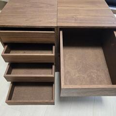 【無印良品廃盤品】木製収納ケース　セット ウォールナットの画像