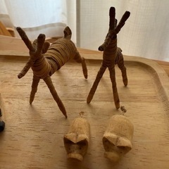 木製アニマルオブジェ&トレイの画像