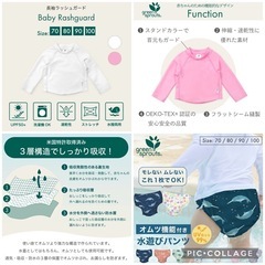green sprouts グリーンスプラウツ　ラッシュガード、オムツパンツ、帽子のセット
の画像