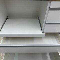 ★リユースのサカイ高崎店★TJ12547 協栄産業 レンジ台 白 H100.5×D43.5×W90.5 クリーニング済みの画像