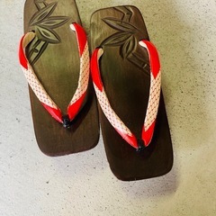 下駄　ゲタ　浴衣　赤い鼻緒の画像