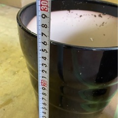 【黒い陶器鉢カバー3点セット／観葉植物用・中古】の画像