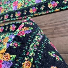 玄関マット キッチンマット 花柄 布製 約70x50cm ２枚セットの画像
