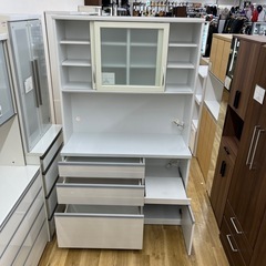 レンジボード スライド扉 ソフトクローズ ベージュ×ホワイト のご紹介です！の画像