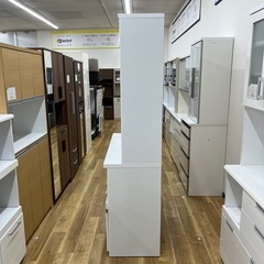 レンジボード スライド扉 ソフトクローズ ベージュ×ホワイト のご紹介です！の画像