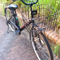 中古自転車 DACCARATBASE ママチャリ 自転車 6段変速 26インチ ブラック 前後タイヤ新品交換済み 通勤 通学 近所のお出掛けなどにの画像