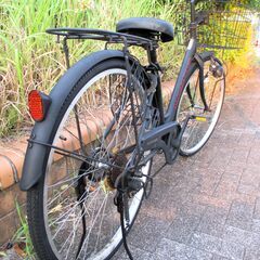 中古自転車 DACCARATBASE ママチャリ 自転車 6段変速 26インチ ブラック 前後タイヤ新品交換済み 通勤 通学 近所のお出掛けなどにの画像