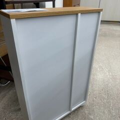 ★リユースのサカイ高崎店★TJ12550  ワゴン ライトブラウン/白 H66×D15×W42 クリーニング済みの画像