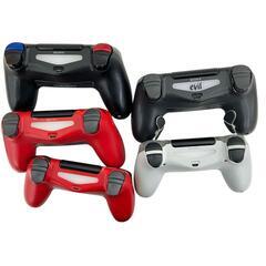 186000 現状品 sonny ソニー PS4　コントローラ―まとめ ミックス（レッド迷彩、ブラック、クリアなど） 5点まとめ売り [250523HM090008]の画像