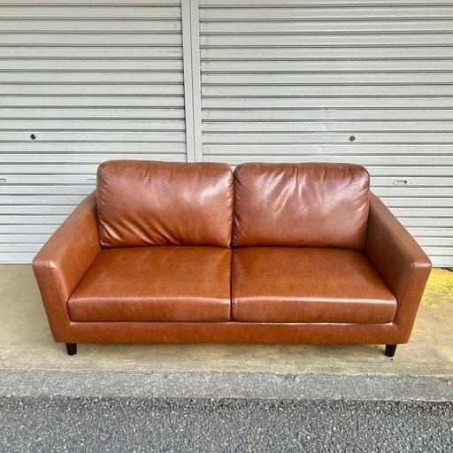 商談中：【倉庫保管中】　ソファ sofa 2人掛け 3人掛け 二人掛け 三人掛け 2P 3P　合皮 ブラウン 茶色ソファ モダンソファ 北欧調 リビング インテリア チェア 椅子 イス