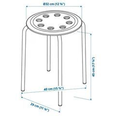 ikea MARIUS マリウススツール, ブラック　4脚の画像