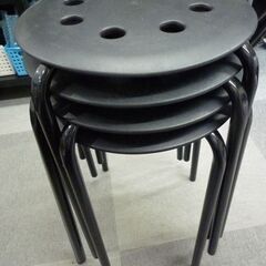 ikea MARIUS マリウススツール, ブラック　4脚の画像