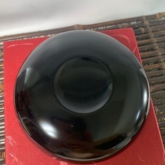 配送可能【煎茶道具】木製 日の出茶托 5客揃 箱付 茶托 銘々皿 菓子皿 漆芸 日の丸塗分 懐石道具 茶道具 骨董 良品の画像
