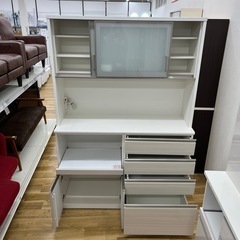レンジボード ニトリ スライド扉 ポスティア アイボリー モイス加工 ソフトクローズ のご紹介です！の画像
