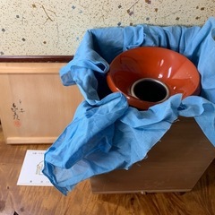 配送可能【漆器】時代物 平安象彦作 根来 砂金袋 花生 在銘 木箱付 九代 西村彦兵衛 天然木 漆芸 花器 花入 華道具 骨董 良品の画像