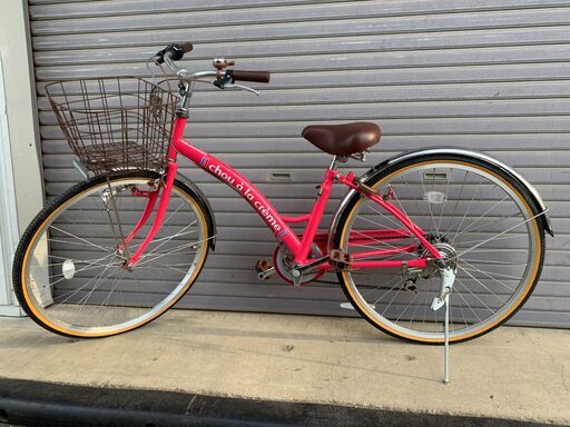 chou a la creme シティサイクル 自転車 ママチャリ 26インチ シマノ6段変速 中古品