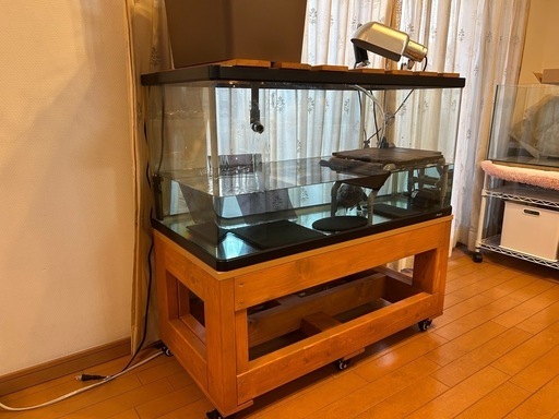 （お話中）水槽、水槽台、濾過装置台、ライトスタンドのセット