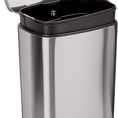 【美品】④Amazonベーシック ゴミ箱 50L(50リットル) ソフトクローズ 静音 ふた付き ペダル付き スチール製 サテンニッケル おしゃれ 長方形③の画像