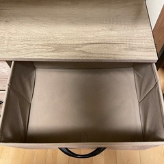 チェスト 棚付き収納チェスト 収納 タンス キャビネット引き出し オーガナイザー 布製引き出し 収納ケース 衣類収納 木製天板　(ライトウッドグレイン)の画像