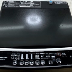 (送料無料) 2022年 極美品 洗濯機 5.5kg 2年使用 立体シャワー水流 ガラストップ仕様 ⑤  の画像
